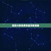 紫微斗数免费命盘详解准确，紫薇命盘免费解析