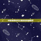 村部居委会可以查到是否婚配吗，村委会能查出居委会里的个人的信息吗？