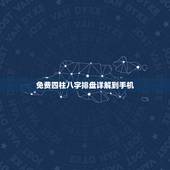 免费四柱八字排盘详解到手机，免费八字排盘详解