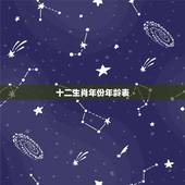 十二生肖年份年龄表，十二生肖年份表和年龄