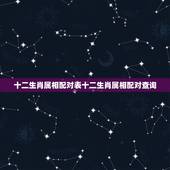 十二生肖属相配对表十二生肖属相配对查询，生肖配对查询表 属相？