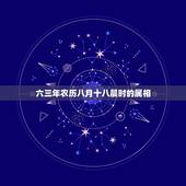 六三年农历八月十八晨时的属相，一九六六年农历八月十八曰辰时生人今年命运