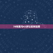 78年属马42岁以后财运男，78年属马1月7日出2023年男财运怎么样