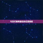 今日打麻将最旺的位置属蛇，今日打麻将最旺的位置