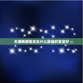 夫妻两都属龙生什么属相的宝宝好，夫妻都属龙，生个啥宝宝好