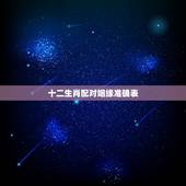 十二生肖配对姻缘准确表，十二生肖姻缘配对？