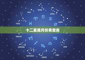 十二星座月份表查询，1～12月份星座表