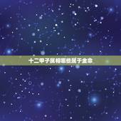 十二甲子属相哪些属于金命，十二生肖各是什么命
