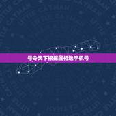 号令天下根据属相选手机号，手机号码测吉凶是准确吗？ 手机号码测吉凶，确