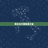 男女五行婚配表大全，金木水火土的婚姻
