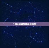 1992年男属羊属相婚配，男属羊的和什么属相最配