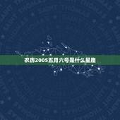 农历2005五月六号是什么星座，5月6月是什么星座