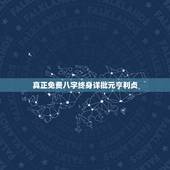 真正免费八字终身详批元亨利贞，免费四柱八字排盘详解？