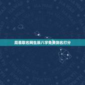 周易取名网生辰八字免费测名打分，周易免费测名打分