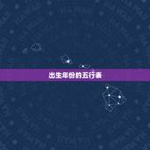 出生年份的五行表，五行与年月日对照表
