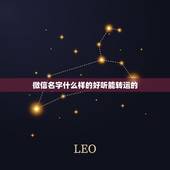 微信名字什么样的好听能转运的，转运的微信昵称