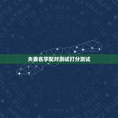 夫妻名字配对测试打分测试，免费姓名配对测试