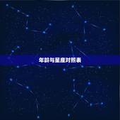 年龄与星座对照表，星座对应年龄？