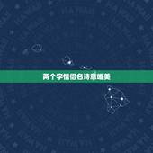 两个字情侣名诗意唯美，梦幻西游 和老婆要取两个字的情侣名 最好诗情画意