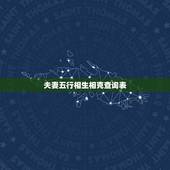 夫妻五行相生相克查询表，夫妻五行相生相克歌诀