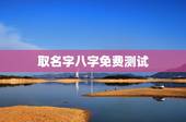 取名字八字免费测试，谁能帮忙免费测八字，看我儿子缺什么取名字需要注意什