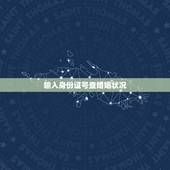 输入身份证号查婚姻状况，输入身份证号查结婚证？