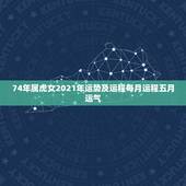 74年属虎女2021年运势及运程每月运程五月运气，74年属虎男2021