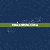女性属牛的配对属相婚配表，女属牛的和什么属相最配最合适