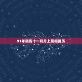 91年阴历十一月月上属相排历，1991年农历11月16日出生的属相