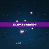 能让狮子座低头的都是神，让狮子座低头有多难