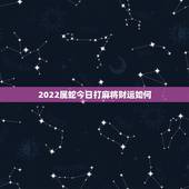 2022属蛇今日打麻将财运如何，属蛇人今日财运情况