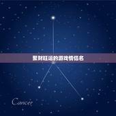 聚财旺运的游戏情侣名，游戏情侣名，要特殊意义的，好听的，