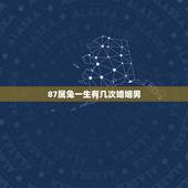 87属兔一生有几次婚姻男，87属兔一生有几次婚姻？
