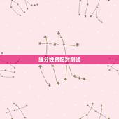 缘分姓名配对测试，测试男女两个人姓名配对缘分指数
