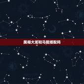 属相大龙和马能婚配吗，大龙和马相配吗