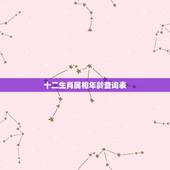 十二生肖属相年龄查询表，十二生肖岁数表