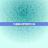 72属鼠48岁何时行大运，1972年属鼠人48岁时命运