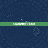 78年属马婚姻今年怎样，1978年属马的女性今年婚姻怎样？