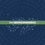 2021最旺财旺运的微信网名女，属蛇2021年最旺财的微信名字