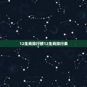 12生肖排行榜12生肖排行表，12生肖年份对照表