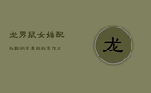 龙男鼠女婚配指数95：完美搭档，天作之合的幸福密码