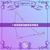 一生财运好运微信名字英文，表示好运一生的微信名有哪些？