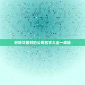 好听又聚财的公司名字大全一成语，好听的公司名字大全，
