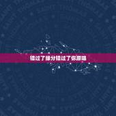 错过了缘分错过了你原唱，我错过了缘分 错过了你 这首歌的名字叫什么？
