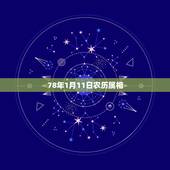 78年1月11日农历属相，78年属马阴历11月11日出生五行缺什么