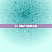6月属狗的属相婚配表，94年属狗的属相婚配表