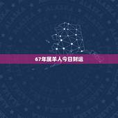 67年属羊人今日财运，67年的羊2o21年财运如和