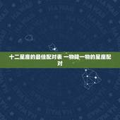 十二星座的最佳配对表 一物降一物的星座配对