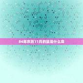 84年农历11月的鼠是什么命，84年属鼠农历11月15日出生的人什么命
