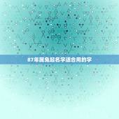87年属兔起名字适合用的字，属兔的吉祥微信名字